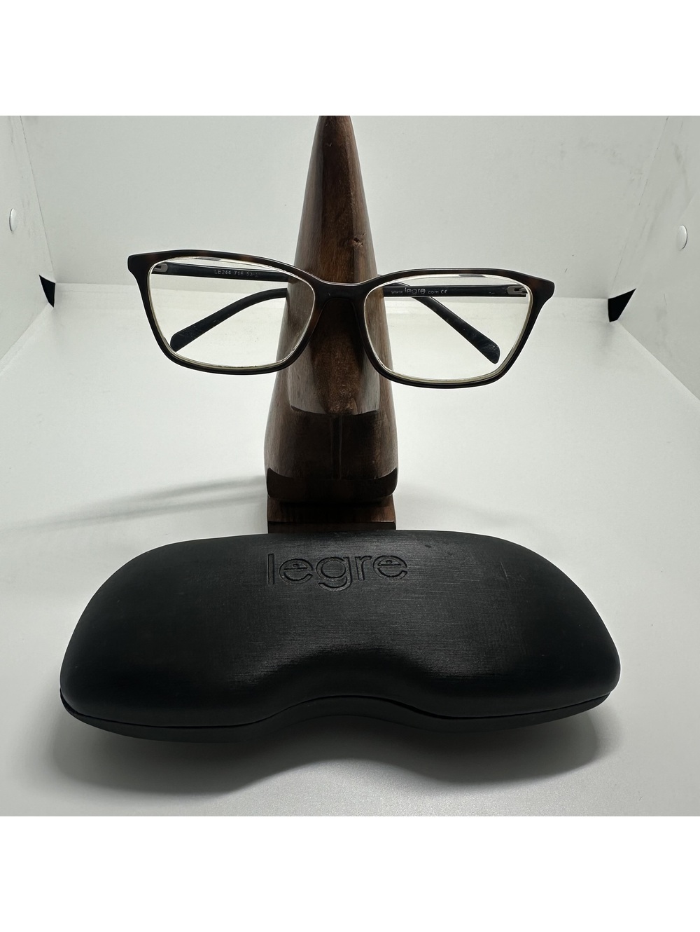 Legre Brown Rectangular Prescription Glasses Frames with Case